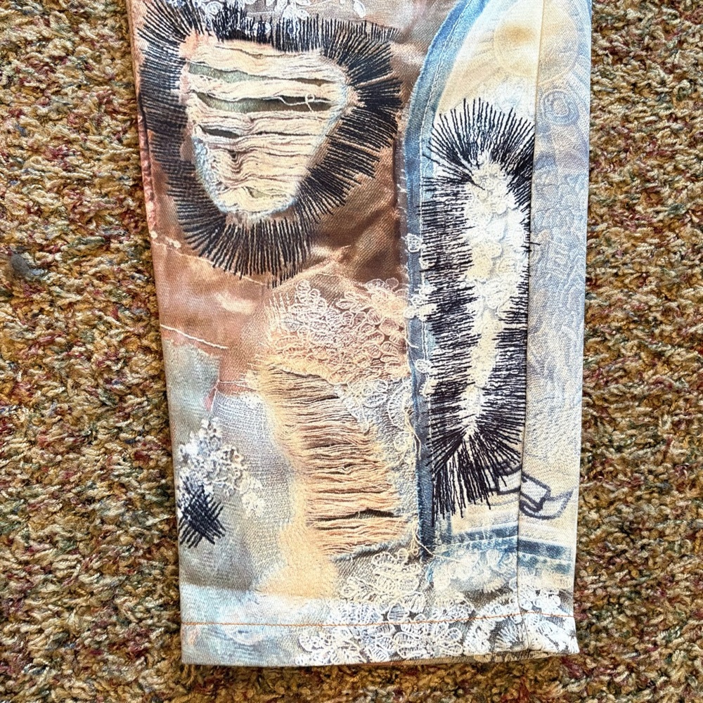 NWT Micas Abstract Patchwork Print High Rise Wide… - image 3